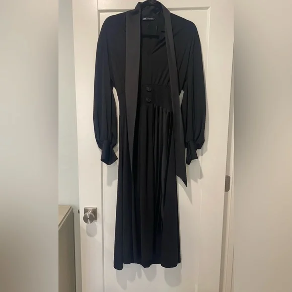 Zara | Dresses | Zara Black Maxi Dress With Bow Tie | Poshmark Zara | Dresses | Zara Black Maxi Dress With Bow Tie | Poshmark